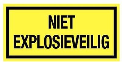 Niet explosieveilig bord met tekst - kunststof 200 x 100 mm