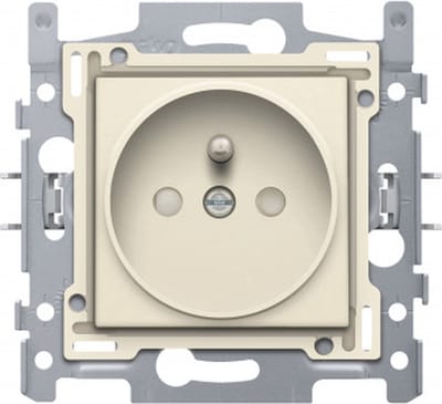 NIKO Original Cream inbouw stopcontact - penaarde -  enkelvoudig