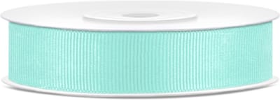 Partydeco - Satijn lint Grosgrain licht blauw 15 mm