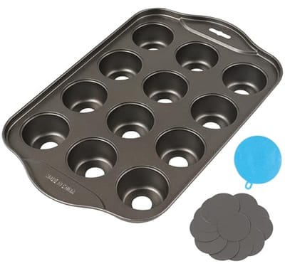 Ronde muffinvorm met 12 kopjes en afneembare basis - Hittebestendig en gemakkelijk schoon te maken