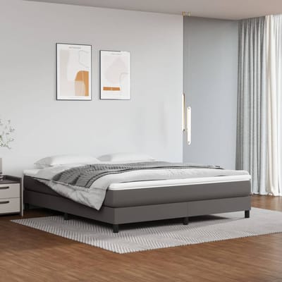 vidaXL - Pocketveringmatras - medium - 180x200x20 - cm - kunstleer - grijs