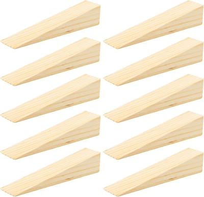 Deurwiggen Set - Houten Stoppers - Deuren Open Houden - Natuurlijk Pijn Hout - 10 Stuks - Licht Hout