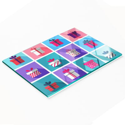 Keukenplank van gehard glas met decoratieve afbeeldingen, cadeau, 80x52 cm