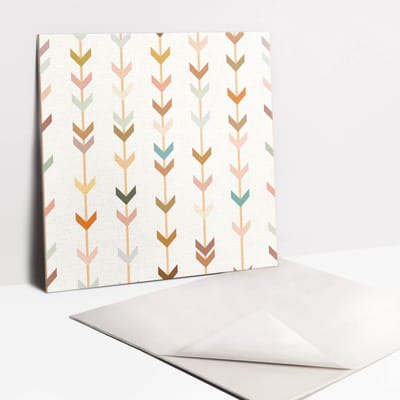 Tulup PVC Tegels - Boho-Compositie Vinyl Tegels - 30 cm x 30 cm - Romig Zelfklevende PVC Tegels - Verpakking van 9 stuks - Scandinavisch Plaktegels - Vinyl Vloer Tegels - Plaktegels keuken en Badkamer