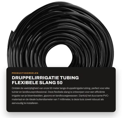 Dailygoods- Druppelirrigatie 50 m - Flexibele Slang - Irrigatiesysteem - Tuin - Bloembed - Gazon - Irrigatieslang