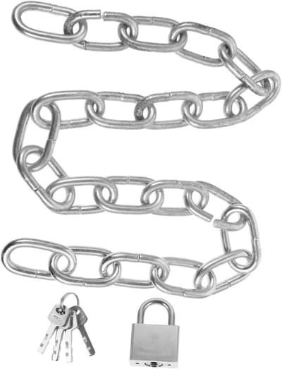 Fiets Kettingslot - Anti-diefstal Beveiliging - Fiets Beschermen - Eenvoudig te Bevestigen - 82 cm Lengte - Zilver