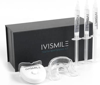 IVISMILE Tandenbleek set Professional Teeth Whitening / Professionele Tandenbleekset met LED licht incl. 3 buisjes met gel - 0% Peroxidevrij - Draadloos - Witte Tanden - Thuis Tanden Bleken
