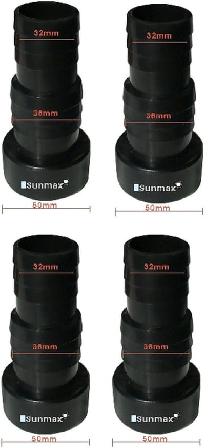 50mm Lijm verloop 38/32 mm slang (4 Stuks) Zwembad Pvc