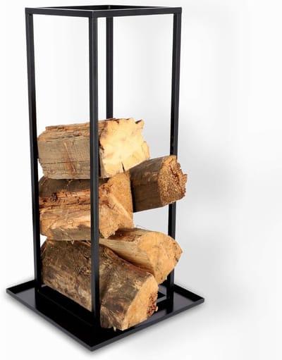 ApexArte® Haardhoutopslag - Brandhout Rek voor Binnen en Buiten - Haardhout Mand - Staal - Zwart
