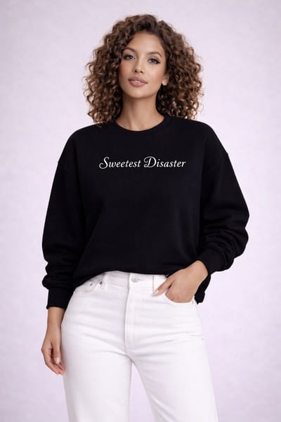 La Booty Oversized Trui Zwart – Sweater – Streetwear – Disaster- Premium Katoen- Made Belgium- Maat L / XL
