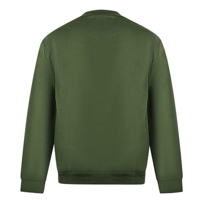 Cavalli Class Leoplardprint Logo Olijfgroene Trui