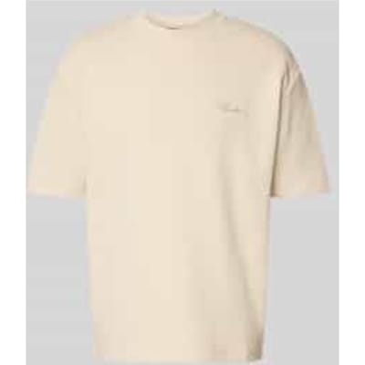 Oversized T-shirt met structuurpatroon en labelstitching