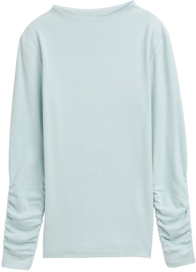 Tom Tailor Denim - Shirt met lange mouwen en gerimpelde mouwen - Maat XL - Silver Cloud Blue Melange
