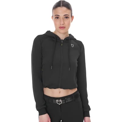 Damessweater met korte capuchon en ritssluiting Equestro