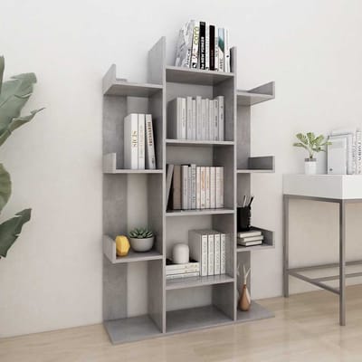 vidaXL - Boekenkast - 86x25,5x140 - cm - bewerkt - hout - betongrijs