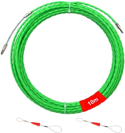 Dailygoody - Kabelretractiehulpmiddel - 10 m - Duurzaam en gebruiksvriendelijk - Groen - Kabelinvoeren - Ideaal voor huishoudelijk gebruik - Geschikt ...