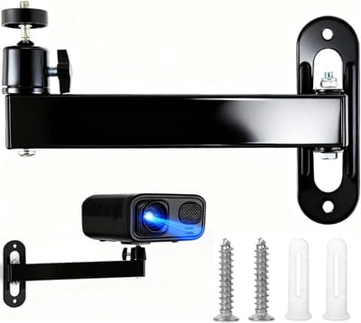 Projector Wandhouder - Verstelbare Beamersteun - Thuisbioscoop Inrichten - 360 Graden Draaibaar - 1/4 Inch Schroefdraad - Zwart