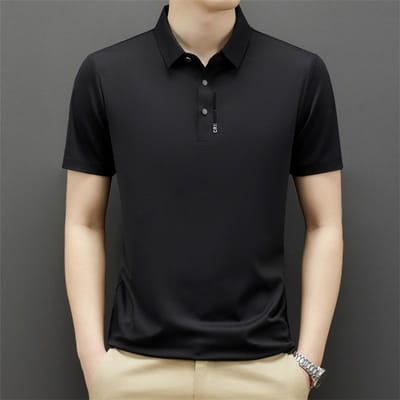 Nieuw Heren Casual T-shirt met Korte Mouwen Dun Zomer Heren Poloshirt XXXXL black