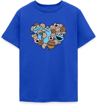 Sesamstraat Hart Met Koekiemonster T-Shirt Tiener