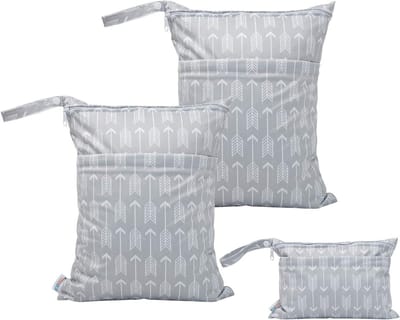 ALVABABY 3 stuks luiertassen, wetbag, herbruikbaar, voor onderweg, herbruikbaar, met twee zakken met ritssluiting, luierzakken voor baby's, luiers 3L-YX36-DE