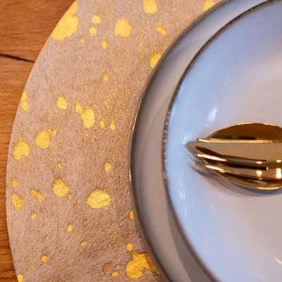 The Leather Rebel - Placemat | Onderlegger - beige goud