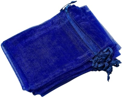 Prigta - Organza Zakjes Blauw 7 x 9 cm - 50 stuks - Kleine Cadeauzakjes - Herbruikbaar - Voor Sieraden & Feestjes - Satijnen Trekkoord