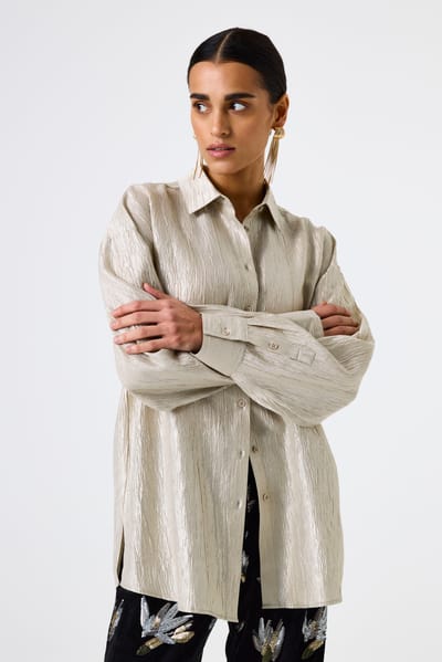 Vrouwelijke satijnen effen luchtige blouse Garcia