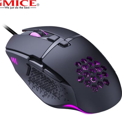 Programmeerbare honeycomb game muis - 8 knoppen - 1200/2400/4800/7200 DPI - RGB verlichting - MOBA/FPS