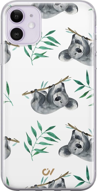 Hoesje geschikt voor Apple iPhone 11 - Koala Print - - Wit - Apple - Casevibes