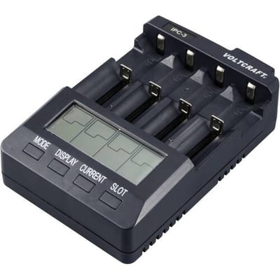 VOLTCRAFT IPC-3 Batterijlader Li-ion, NiCd, NiMH 10440, 14500, 16340, 16650, 17355, 17500, 17670, 18490, 18500, 18650, 22650, 26500, 26650, CR-123A, A, AAA
