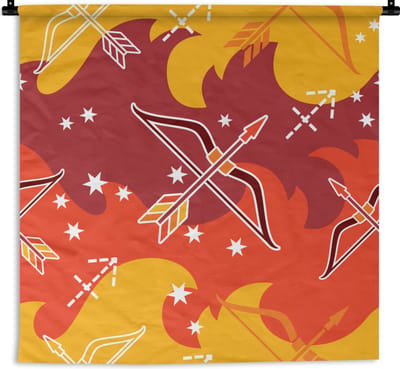 Wandkleed - Wanddoek - Boogschutter - Zodiac - Design - 90x90 cm - Wandtapijt