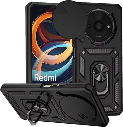 Hoesje geschikt voor Xiaomi Redmi A3/A3x - Techsuit Camshield Back Cover - Zwart