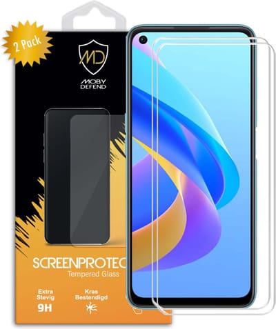 2-Pack MobyDefend Screenprotectors - Geschikt voor Oppo A76 - Case-Friendly Screensavers - Gehard Glas
