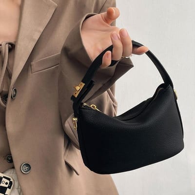 Nouveau Sac Tendance Boîte à Déjeuner Travail Yunduo Petit Sac Cuir PU Cuir Souple Mini Sac à Main Porté Croisé black