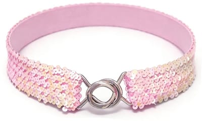 Dailygoody - Dames elastische stretch riem - Paillettenversiering - Mode tailleband - Roze - Persoonlijkheid riem - Geschikt voor elke outfit - Dames ...