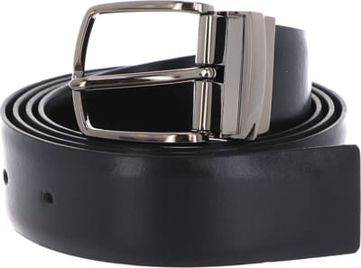 VALENTINO Leren Riem Bairone Men's Belt W95 Blu / Nero Donkerblauw