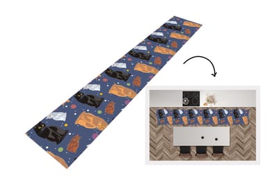 Keukenloper - Loper keuken - Patronen - Kat - Ruimte - 300x50 cm - Keukenloper vinyl