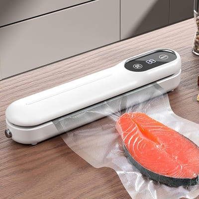 Vacuümsealer met 10 vacuümzakken voor het bewaren van voedsel - Geschikt voor droge en vochtige producten om chips en snacks vers te houden.
