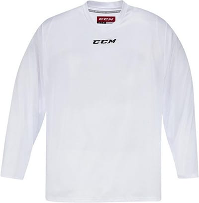 CCM - 5000 - IJshockey Trainingsshirt - Lange Mouw - Kinderen - Wit - Comfort Fit - Maat S/M