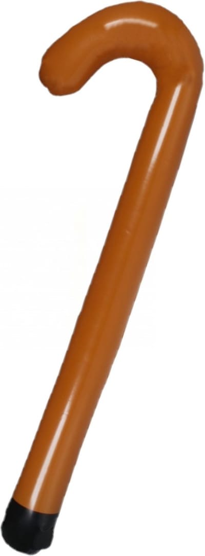 Kruger wandelstok - Opblaasbaar - bruin - 90 cm - Abraham thema - pensioen - feestartikel - bejaarde - opa/oma