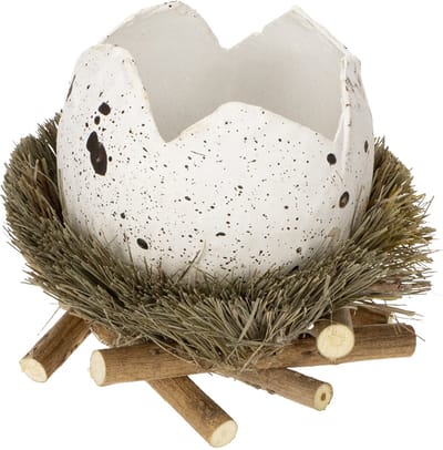 Paasdecoratie: ei in een nest, decoratief vogelnestje, natuurlijke kle