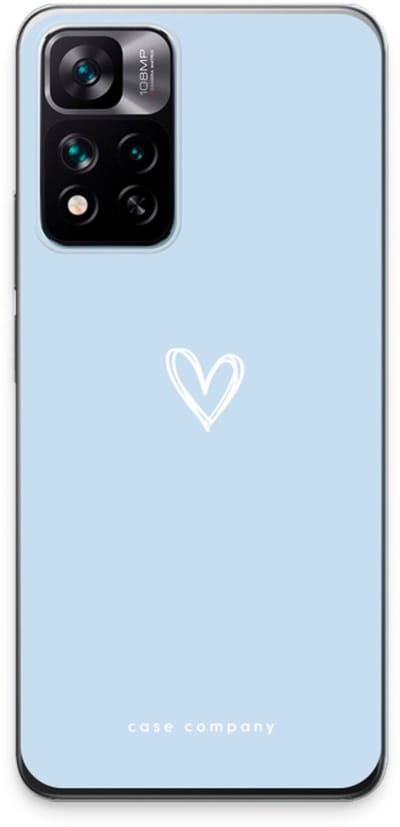 Case Company® - Hoesje geschikt voor Xiaomi 11i hoesje - Klein Hart Blauw - Soft Cover Telefoonhoesje - Bescherming aan alle Kanten en Schermrand