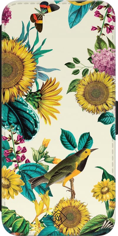 Casimoda® bookcase - Geschikt voor Samsung Galaxy S23 - Hoesje met pasjeshouder - Zonnebloemen / Bloemen - Geel - Kunstleer