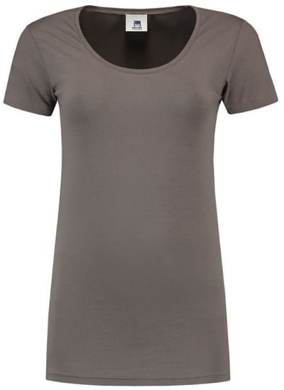 Lemon & Soda dames T-shirt met korte mouwen en een ronde hals in de kleur pearl grey in de maat S.