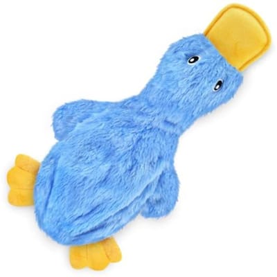 Interactief Piepend Hondenspeelgoed, Ideaal Hondenspeelgoed Voor Kauwers, Kleine, Middelgrote En Grote Honden, En Liefhebbers Van Apporteren - Knisperende Eend Blauw