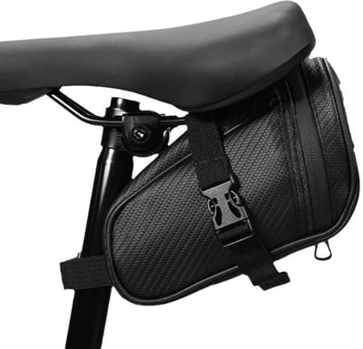 Zadeltas racefiets - 19.5x9x10.5 cm - Fiets Tas - Waterdicht - Racefiets - Mountainbike - Fietsaccessoires - Zadeltas Mountainbike - Fietstassen - met Reflecterende Strepen - Zadeltas Geschikt Voor E-bike, Racefiets, Trekkingfiets - Zwart