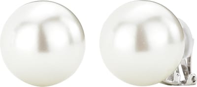 Traveller Clip Oorbellen - Oorclips Dames - Zilverkleurig - Parels - 20 mm - Wit - 801120