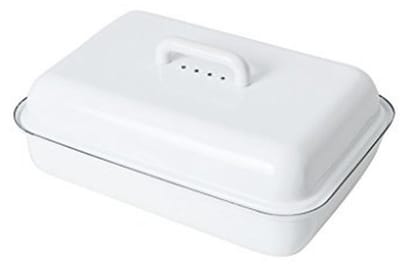 Klassieke Emaille Broodtrommel 37x26 cm - Wit - Duurzaam en Handgemaakt