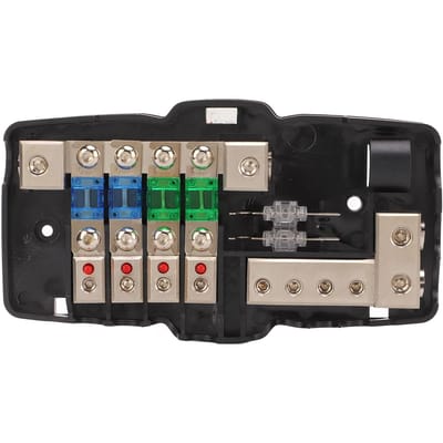 Auto Audio Zekeringhouder ANL Stereo Zekeringhouder 2 Ingangen 4 Uitgangen met LED Display voor Auto's SUV's Bussen Campers Jachten Boten gray