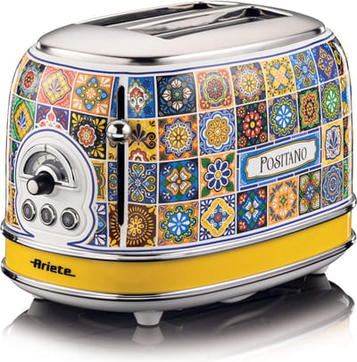 Ariete Positano 0155 - Italiaans design broodrooster - 2 sneden - 6 standen - 810 Watt